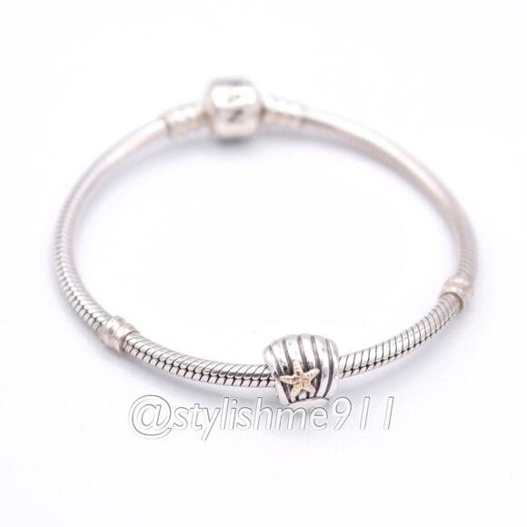 Authentic PANDORA Sea Shell Charm with 14K Gold - 790249 - Picture 6 of 13